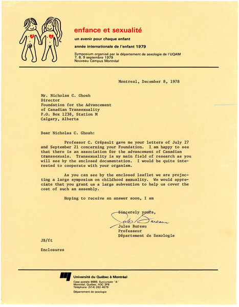 Download the full-sized image of Letter from Jules Bureau to Rupert Raj (December 8, 1978)