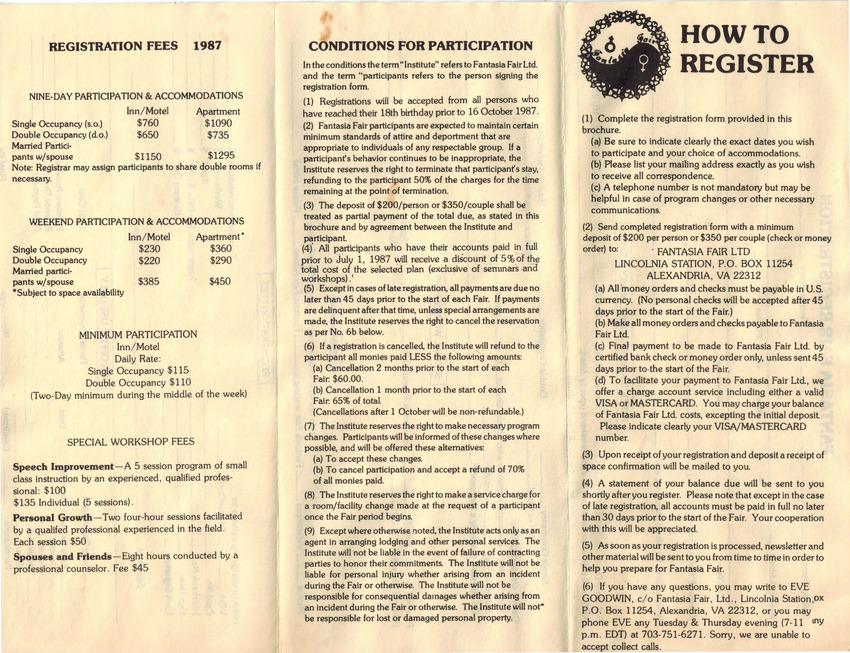 Download the full-sized PDF of Fantasia Fair Brochure 1987