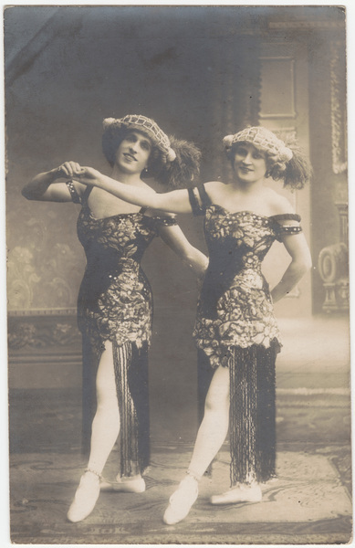 Download the full-sized image of [Two female impersonators dancing]