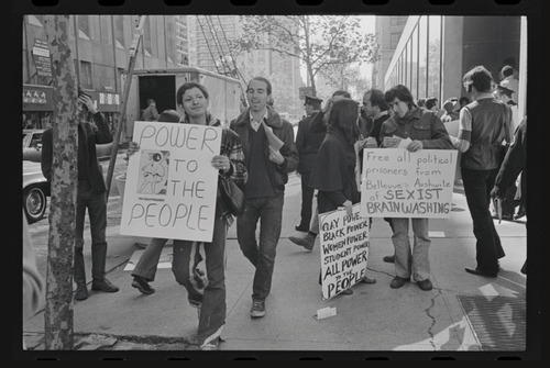 Download the full-sized image of A Photograph of Sylvia Rivera Gathered with Other Protesters