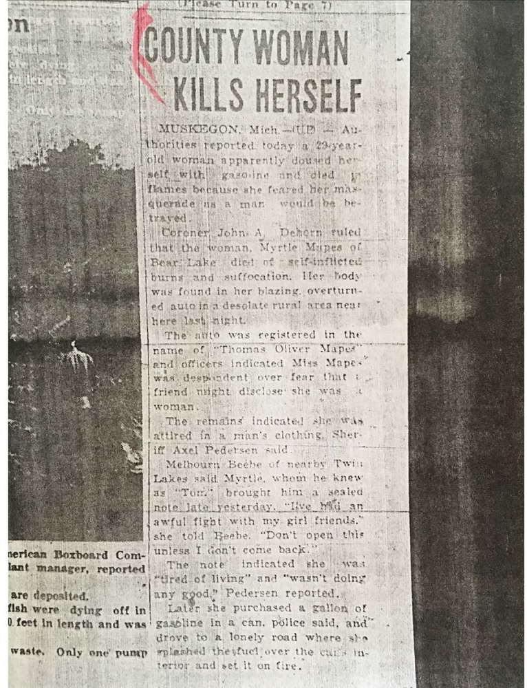 Download the full-sized PDF of County Woman Kills Herself