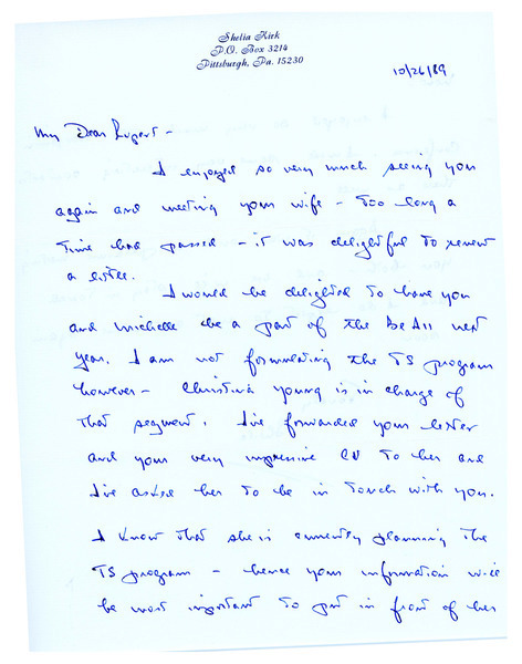 Download the full-sized image of Letter from Sheila Kirk to Rupert Raj (October 26, 1989)