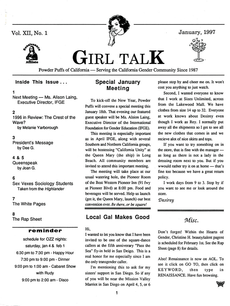 Download the full-sized PDF of Girl Talk, Vol. 12 No. 1 (January, 1997)