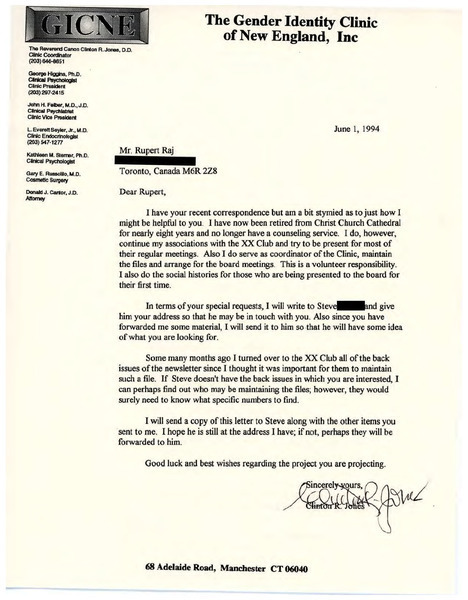 Download the full-sized image of Letter from Clinton R. Jones to Rupert Raj (June 1, 1994)